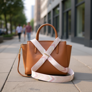 Correa de tela para bolso de 4 cm con diseño de flechas, color rosa claro, accesorio de moda para bolsos de mujer - Product Image 2