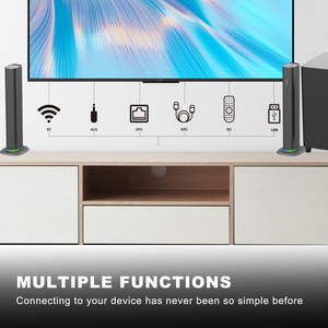 2024 mới 120W Sub Woofer speakerbt 2.1 <span class=keywords><strong>PC</strong></span> âm thanh bar rạp hát tại nhà AUX có dây vòm <span class=keywords><strong>stereo</strong></span> Soundbar TV Loa - Product Image 4