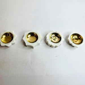 Bougeoir en marbre blanc Diya fait main en marbre indien naturel de haute qualité avec conception personnalisée pour décor de bureau à domicile en résine - Product Image 1