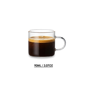 Petite <span class=keywords><strong>tasse</strong></span> à expresso en verre avec poignée 90 ml / 3,07 oz, <span class=keywords><strong>tasse</strong></span> à shot en borosilicate transparent pour bar à café, maison, café - Product Image 1