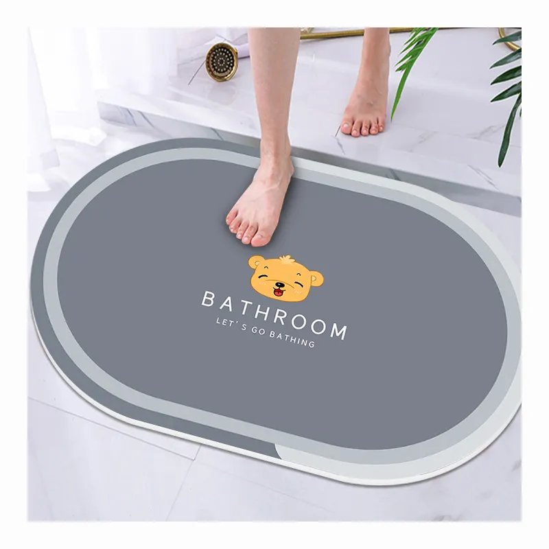 अच्छी गुणवत्ता नवीनतम विरोधी स्किड डायटम कीचड़ बाथरूम मंजिल गलीचा चटाई Diatomite स्नान चटाई कारखाने Diatomite गलीचा कालीन