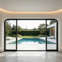 Ventana Fija de Aluminio con Rotura de Puente Térmico, Gran Tamaño, Doble Acristalamiento, Vidrio Templado, Insonorizada, Resistente al Viento, Vista Panorámica, Tamaño Personalizado