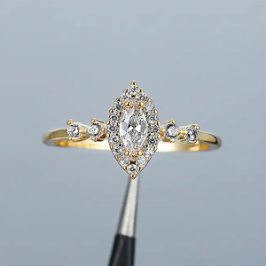 Anello Vintage a Forma di Marquise, Design Semplice, Anello da Dito per Donne - Product Image 2