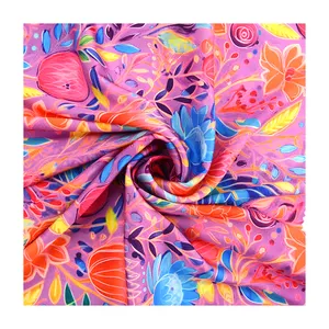 Vendita calda stampa digitale su misura disegni floreali in Chiffon di raso di seta tessuto per le donne vestiti