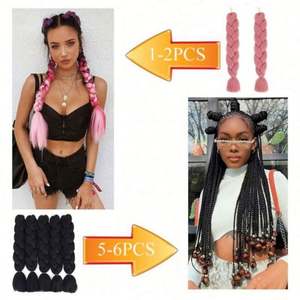 Ventes chaudes, tresses africaines en fibre synthétique jumbo de 24 pouces, 100g, extensions de cheveux pour tresses, vente en gros, synthétique yaki non - Product Image 5