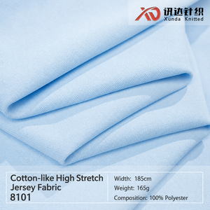 Tissu jersey simple 32S 165GSM 185CM en polyester haute élasticité effet coton pour T-shirts 8101 - Product Image 2