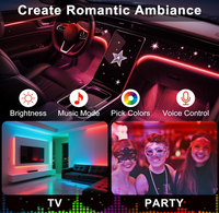 Luces LED para Interior de coche Control de aplicación inalámbrico 5 en 1 Kit de luz ambiental RGB, 16 millones de colores Luces LED de sincronización de música para SUV