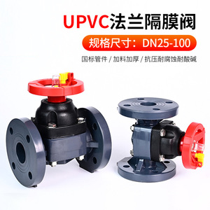 Vanne à diaphragme en PVC résistant aux acides et aux alcalis, vanne à boisseau à double union à bride, type union, pour résistance chimique - Product Image 3