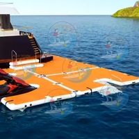Plateforme flottante gonflable robuste en PVC de qualité commerciale pour jet ski et yacht, ancrable et stable pour usage en marina