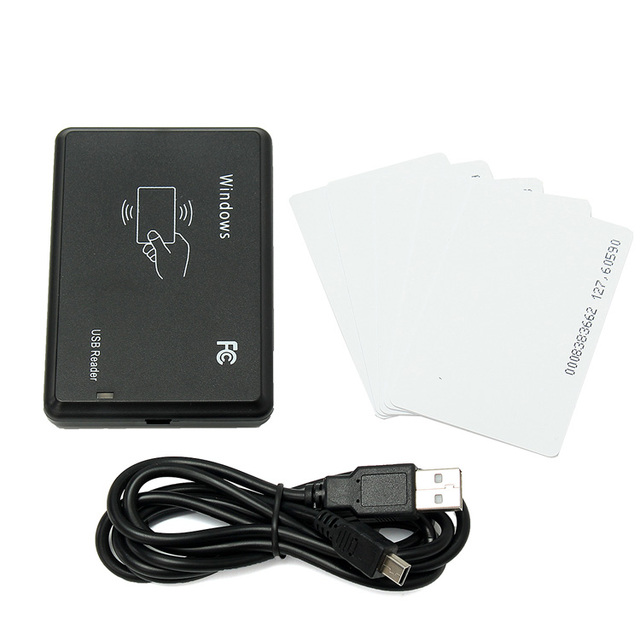 USB RFID Smart Card Reader 125Khz/13.56mhz/915mhz ABS Material for Access Control Compatible with Desktop and Tablet