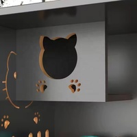 Villa pour chat en bois moderne de luxe multi-tailles avec roues, appartement pour chat intérieur imperméable et écologique, mobilier pour animaux de compagnie, maison spacieuse pour chat