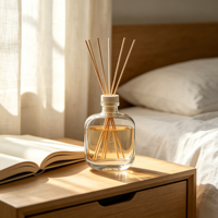 Bouteille en verre diffuseur d'aromathérapie transparente plate personnalisée de 150 ml 15 cl, 200 ml