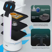 Robot de service de livraison de nourriture à navigation automatique pour restaurant et hôtel, prix d'usine, vente chaude, avec 3 plateaux, accueillir les clients