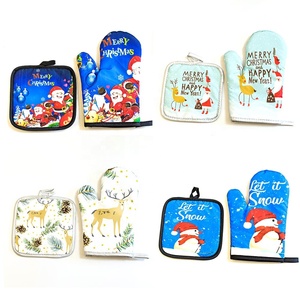 Gants résistants à la chaleur pour la Saint-Valentin, isolants thermiques pour cuisine, four et micro-ondes, ensemble de gants imprimés, vente chaude, outil de cuisson et de pâtisserie - Product Image 1