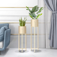 Macetas Circulares de Metal de Lujo, Estilo Nórdico Moderno, para Interiores, Soporte para Plantas, Macetas para Flores, para Sala de Estar, Balcón, Decoración Verde
