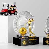 Trophée en cristal gravé sur mesure, Médaille de golf, Gravure pour Champion de par-putt, Birdie, Distance la plus longue, Score brut
