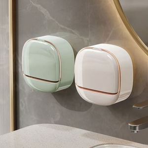 Support mural de luxe moderne en plastique haut de gamme pour savon avec égouttoir, installation sans perçage - Product Image 1