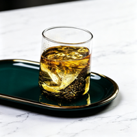 Verre à boire texturé coloré en verre de base pour whisky, cocktails, jus, eau – Vaisselle pour la maison, le bar et les restaurants