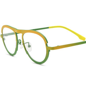 185800 tinh khiết titan Cat Eye khung quang học cho unisex đầy màu sắc thí điểm cận thị theo toa kính khung - Product Image 2