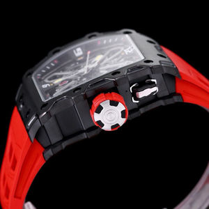 นาฬิกาข้อมือ Rm Classic สีแดงดำ หน้าปัดโปร่ง ดีไซน์ทันสมัย เครื่องกลไก หรูหรา ทนทาน สปอร์ต น้ำหนักเบา - Product Image 4