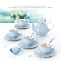 Meilleures ventes, service à thé en porcelaine nouvelle génération, 15 pièces, couleurs douces et colorées, théière et tasses