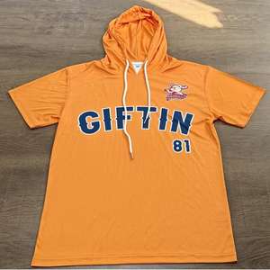 เสื้อฮู้ดสวมหัวผ้าโพลีเอสเตอร์สำหรับผู้ชายแห้งเร็วชุดกีฬาฤดูร้อนปักด้วยการพิมพ์ซับลิเมชันความยาวสั้นเทคนิค100% - Product Image 1