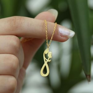 Collar de Pareja Infinito de Acero Inoxidable 316L Chapado en Oro de 18k, Joyería de Amor Eterno con Forma de Infinito y Dije de Corazón - Product Image 5