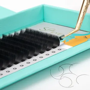 Professionele Private Label Valse Fiber Faux Mink Lash Extensionsilk 0.1 C Cc D Dd Krul Individuele Klassieke Wimpers Extension