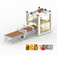 Ligne d'emballage automatique pour bouteilles en verre avec couvercle en fer, palettiseur pour aliments, et dépalettiseur pour boîtes de conserve remplies