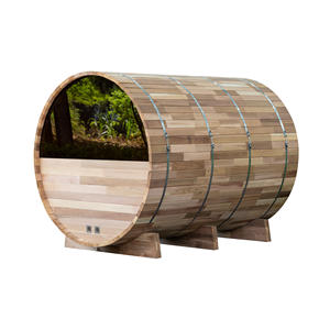 Sauna Exterior de Lujo Coasts, Sauna de Vapor de Madera de <span class=keywords><strong>Cedro</strong></span> Rojo Canadiense para 4 Personas, Sauna de Barril de Madera - Product Image 2