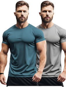 T-shirt décontracté pour homme en jersey 100 % polyester 200 g, imprimé sérigraphié, design vierge - Product Image 2