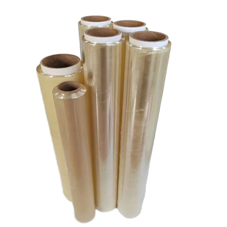 High Quality 100% Breathable Soft PVC Compound 35cm*40m Food-Grade Wrapping Film Cutter Cast Processed PVC Stretch Cling Film