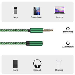 Câble AUX plaqué or 3,5 mm mâle vers femelle - Extension audio haute fidélité pour écouteurs et lecteurs de musique - Product Image 5