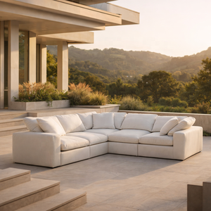 <span class=keywords><strong>Canapé</strong></span> modulable marron tendance et luxueux au design décontracté, avec texture nuage, idéal pour les espaces centraux et les canapés nuage marron - Product Image 5