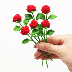 Mini-roses transfrontalières finies, fleurs au crochet faites à la main, petites et délicates, micro-fleurs crochetées <span class=keywords><strong>pour</strong></span> la décoration de festival - Product Image 1