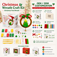 Kit de Manualidades para Corona Navideña, Adorno para Árbol de Navidad, Tallo de Chenilla, Arcilla de Secado al Aire, Regalo Navideño, Venta al Por Mayor OEM