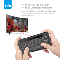 Keyboard Mini Nirkabel H20 Touch Backlit Matte dengan Touchpad dan Air Mouse LED Infrared Learning Fly Desktop