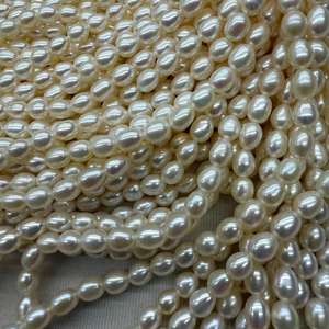 Natural de água doce pérolas soltas Arroz em forma de pérolas Teardrop-shaped jóias frisadas High Luster e Flawless - Product Image 1