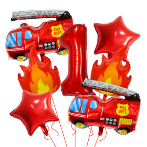 Ballons de <span class=keywords><strong>camion</strong></span> de pompiers, extincteur, flamme, chiffres en aluminium, ballon de <span class=keywords><strong>pompier</strong></span> <span class=keywords><strong>pour</strong></span> décoration de fête d'anniversaire - Product Image 5