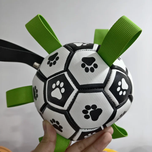 Juguete de Entrenamiento para Perros, Resistente y Natural, Pelota de Nailon Interactiva con Asa, Lindo Patrón Geométrico, Juguete para Mascotas - Product Image 3