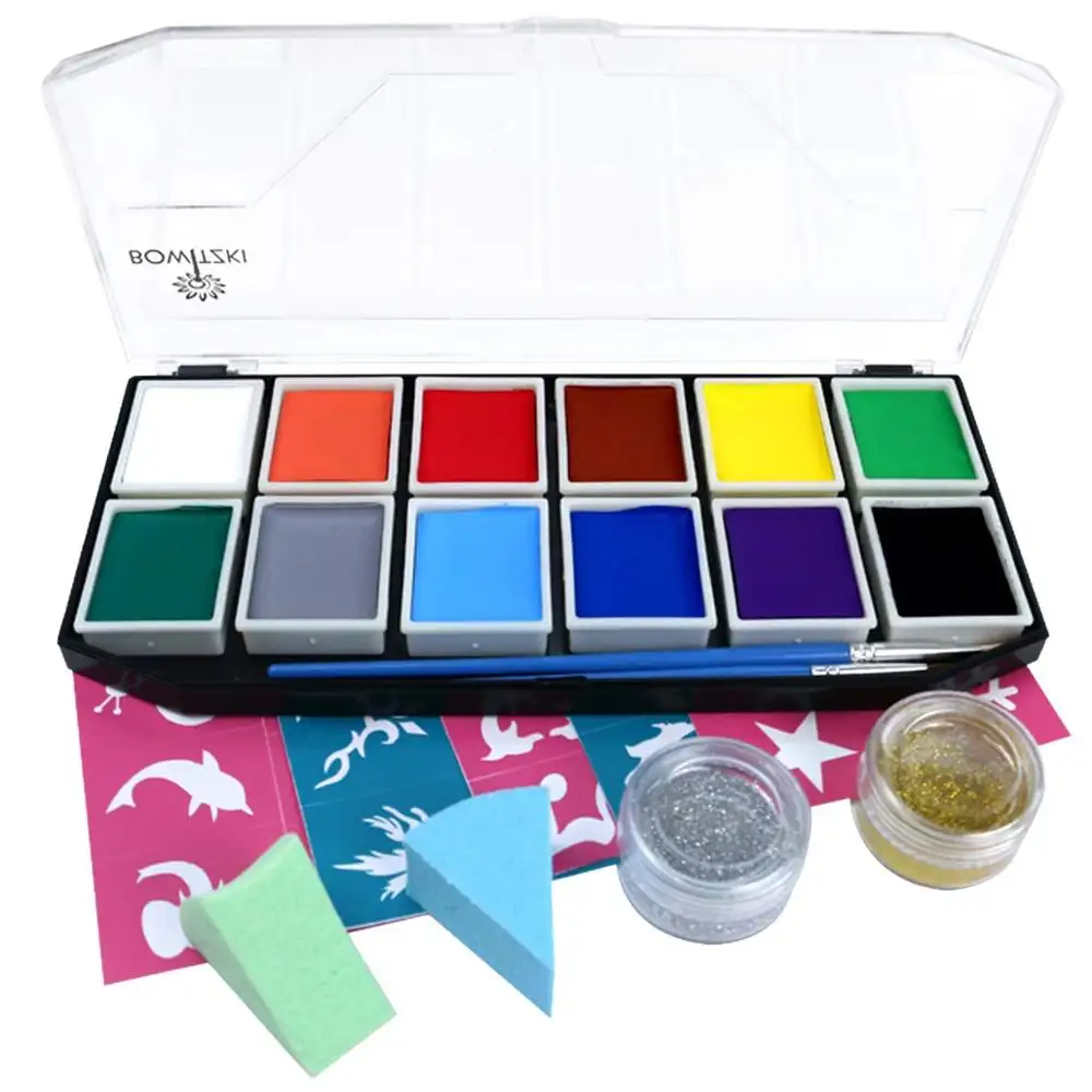 Ungiftige Flagge Gesichts bemalung Wasser basierte Halloween Make-up Gesichts farbe Kit für Kinder