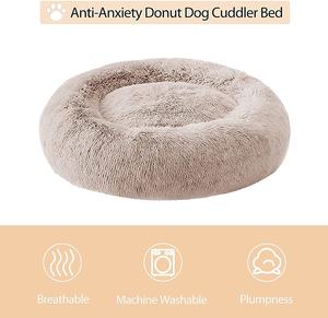 Alta calidad Faux Fur XXXL Extra grande Jumbo <span class=keywords><strong>Dog</strong></span> <span class=keywords><strong>Bed</strong></span> Donut Moda Sólido Felpa Invierno Calmante Muebles Dropshipping - Product Image 4