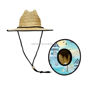 Leer para enviar niños sombrero de salvavidas casas de mar bajo el ala impresión UV proteger jardinería sombreros de verano para niños