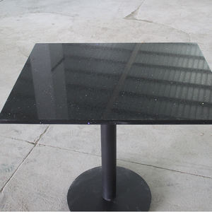 Su misura sala da pranzo mobili in pietra di quarzo Corian tavolo da pranzo nero antigraffio mobili ristorante - Product Image 2