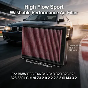 13721730946 Nouveau filtre à air lavable à haut débit pour <span class=keywords><strong>BMW</strong></span> E36 E46 316 318 320 <span class=keywords><strong>323</strong></span> 325 328 330 I Ci <span class=keywords><strong>Ti</strong></span> Xi Z3 2.0 2.2 2.8 3.0i M3 3.2 - Product Image 1