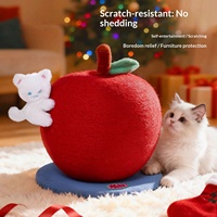 En gros : Arbre à chat en forme de pomme avec poteau à gratter en corde de sisal, lot en gros d'usine, pack de conception et d'approvisionnement en vrac