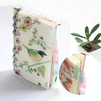 A5 A6 pembagi Binder 5 buah bening PP indeks tab pembagi Set longgar daun pembatas halaman untuk 6 lubang Notebook perencana jurnal buku harian