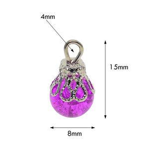 50x ciondoli di perle di vetro Crackle ciondoli di gemme floreali perline e assortimenti di perline per gioielli fai da te - Product Image 6