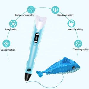 Stylo 3D numérique portable pour enfants, avec filament ABS/PLA, imprimante automatique USB bleue, jouet d'impression - Product Image 4