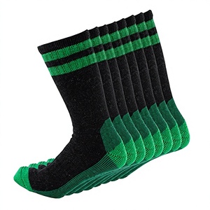 <b>Black</b> Green Striped Crew <b>Socks</b> Breathable Knitted Basketball <b>Socks</b> for Adults - Product Image 2
